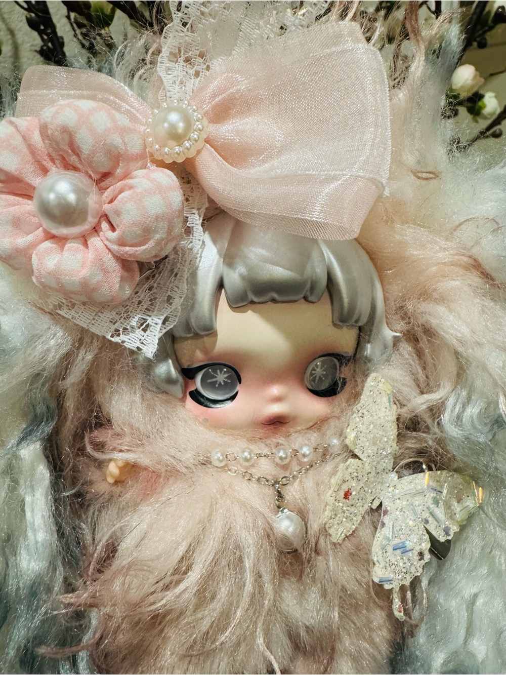 Custom Skullpanda Bunny Bag Charm with Accessories - Picture 2 of 11